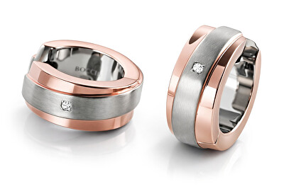 Boccia Titanium - Pozlacené titanové náušnice s brilianty 0560-08