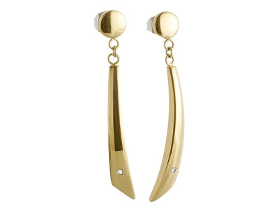 Boccia Titanium - Pozlacené titanové náušnice s diamanty 05049-03