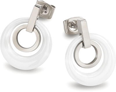 Boccia Titanium - Titanové elegantní náušnice s keramikou 0588-01