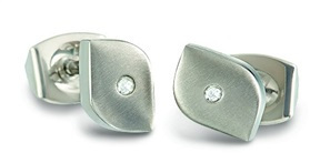 Boccia Titanium - Titanové náušnice s diamantem 05008-02