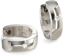 Boccia Titanium - Titanové náušnice s diamantem 05045-03