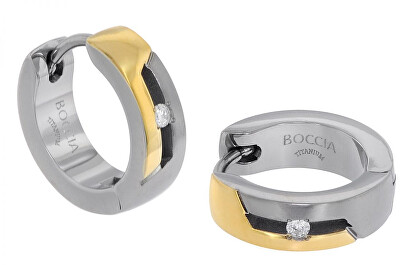 Boccia Titanium - Titanové náušnice s diamantem 05045-04