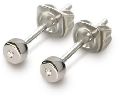 Boccia Titanium - Titanové náušnice s diamantem 0537-01