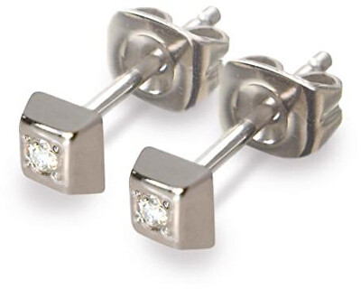 Boccia Titanium - Titanové náušnice s diamantem 0538-01