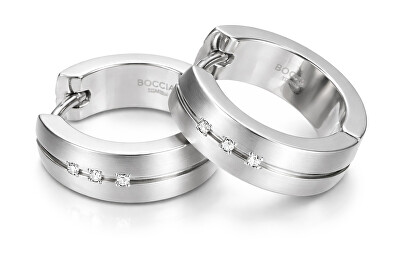 Boccia Titanium - Titanové náušnice s diamanty 0539-09