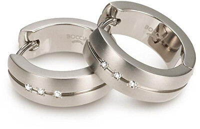 Boccia Titanium - Titanové náušnice s diamanty 0539-09