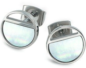 Boccia Titanium - Titanové náušnice s perletí 05034-01
