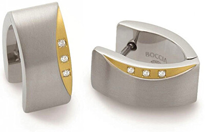 Boccia Titanium - Titanové náušnice s pravými diamanty 05002-04