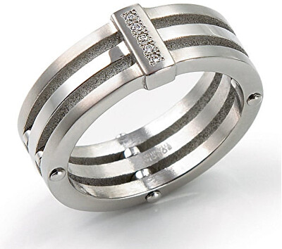 Boccia Titanium - Titanový prsten s diamanty 0126-01