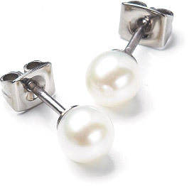 Boccia Titanium - Titanové náušnice s perlou 0536-01