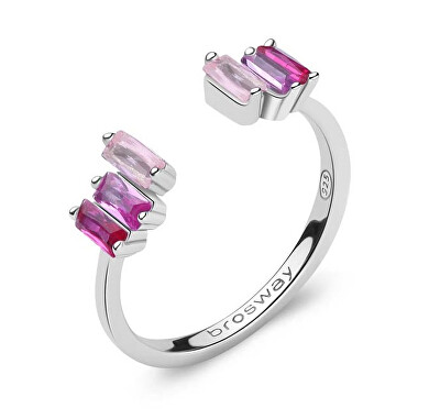 Brosway - Blyštivý otevřený prsten Fancy Vibrant Pink FVP12