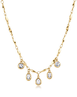 Brosway - Dámský pozlacený náhrdelník s čirými krystaly Symphonia BYM202