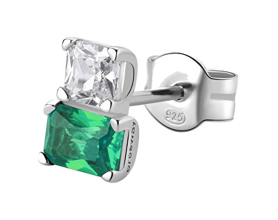 Brosway - Elegantní stříbrná single náušnice Fancy Life Green FLG06