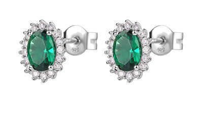 Brosway - Elegantní stříbrné náušnice Fancy Life Green FLG14