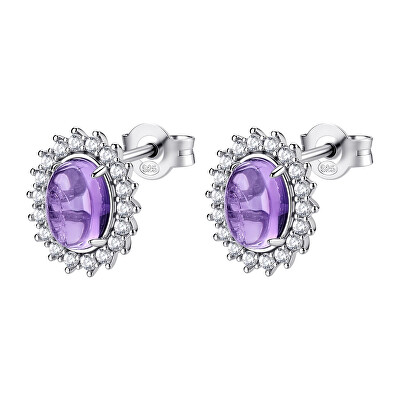 Brosway - Elegantní stříbrné náušnice s ametystem Fancy Magic Purple FMP129