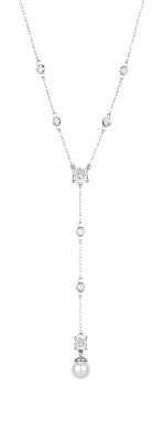 Brosway - Úchvatný stříbrný náhrdelník se zirkony a perlami Infinite White Fancy FIW170