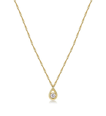 Brosway - Krásný pozlacený náhrdelník se zirkonem Ribbon BBN30