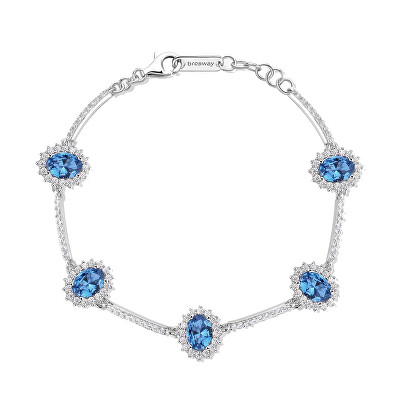Brosway - Luxusní stříbrný náramek se zirkony Fancy Freedom Blue FFB35