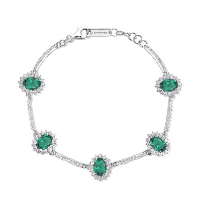 Brosway - Luxusní stříbrný náramek se zirkony Fancy Life Green FLG34