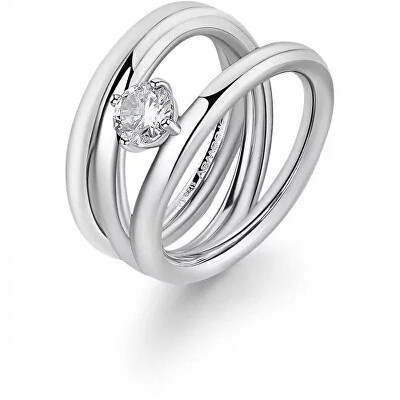 Brosway - Masivní ocelový prsten se zirkonem Ribbon BBN45