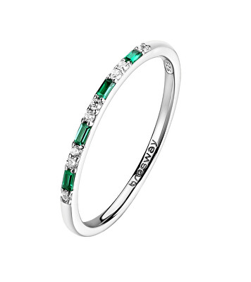 Brosway - Něžný stříbrný prsten se zirkony Fancy Life Green FLG149