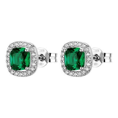 Brosway - Oslnivé stříbrné náušnice Fancy Life Green FLG141