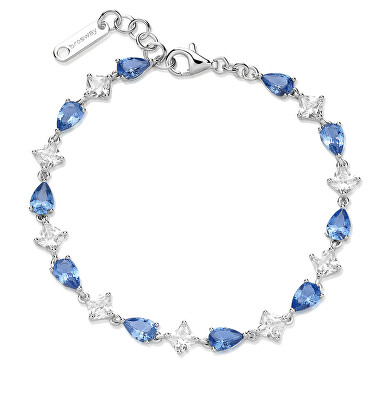 Brosway - Oslnivý stříbrný náramek se zirkony Fancy Freedom Blue FFB111