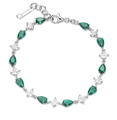 Brosway - Oslnivý stříbrný náramek se zirkony Fancy Life Green FLG111