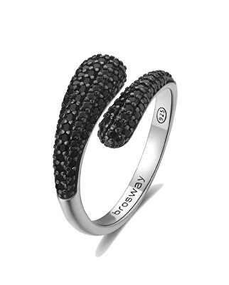 Brosway - Otevřený stříbrný prsten Mystery Black Fancy FMB124