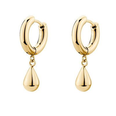 Brosway - Pozlacené kruhové náušnice s přívěsky Tear Drop Perfect BPC45