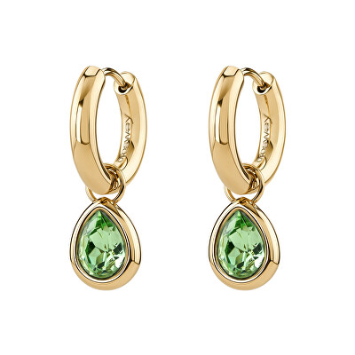 Brosway - Pozlacené náušnice 2v1 se zeleným krystalem Symphonia BYM217