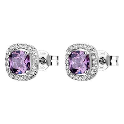 Brosway - Překrásné stříbrné náušnice Fancy Magic Purple FMP124