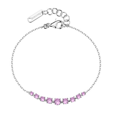 Brosway - Půvabný stříbrný náramek s růžovými zirkony Fancy Vibrant Pink FVP118