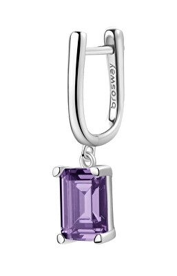 Brosway - Slušivá stříbrná single náušnice Fancy Magic Purple FMP11