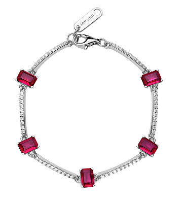 Brosway - Stříbrný náramek s kubickými zirkony Fancy Passion Ruby FPR04