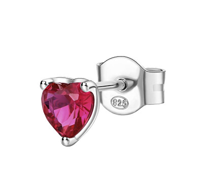 Brosway - Stříbrná single náušnice Srdíčko Fancy Passion Ruby FPR91