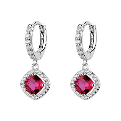 Brosway - Stříbrné kruhové náušnice s kubickými zirkony Fancy Passion Ruby FPR135