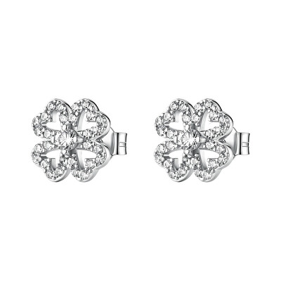 Brosway - Strieborné náušnice Štvorlístok Fancy Infinite White FIW190