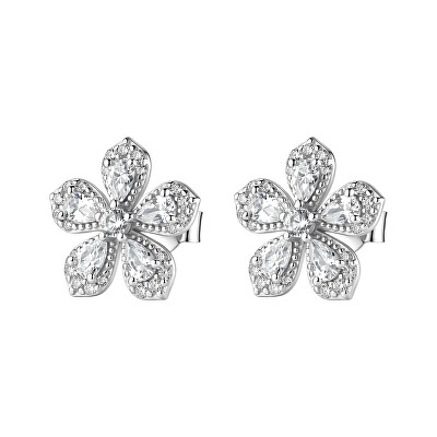Brosway - Strieborné kôstky Kvetina Fancy Infinite White FIW191