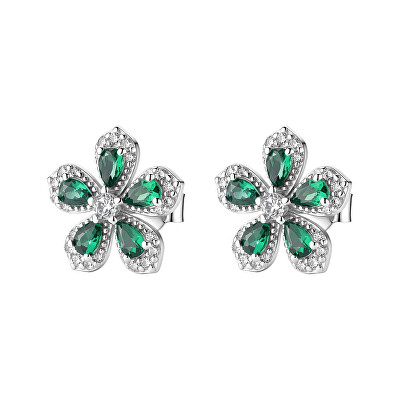 Brosway - Strieborné kôstky Kvetina Fancy Life Green FLG156