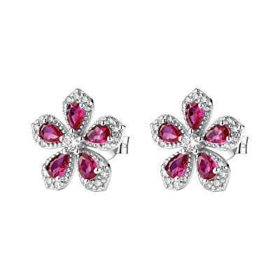 Brosway - Stříbrné pecky Květina Fancy Passion Ruby FPR148