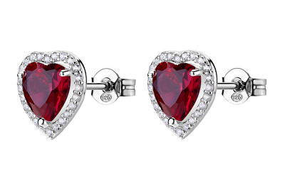 Brosway - Stříbrné srdíčkové náušnice Fancy Passion Ruby FPR142