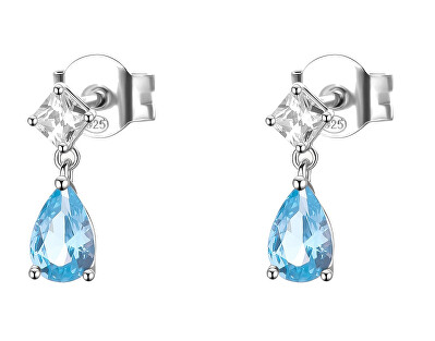 Brosway - Stříbrné visací náušnice s kubickou zirkonií Cloud Light Blue Fancy FCL112
