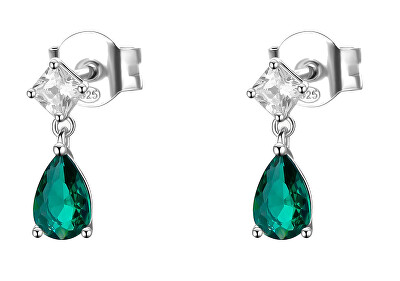 Brosway - Stříbrné visací náušnice s kubickou zirkonií Life Green Fancy FLG113