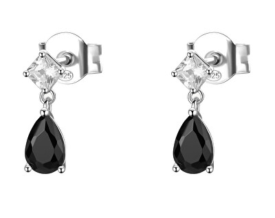 Brosway - Stříbrné visací náušnice s kubickou zirkonií Mystery Black Fancy FMB118