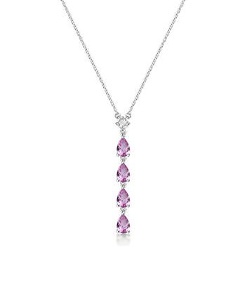 Brosway - Stříbrný náhrdelník s kubickými zirkony Vibrant Pink Fancy FVP112