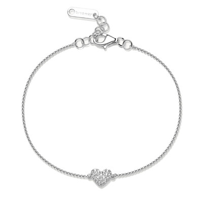 Brosway - Stříbrný náramek Blyštivé srdce Infinite White Fancy FIW140