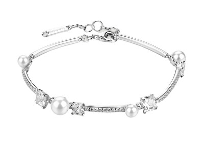 Brosway - Stříbrný náramek s kubickými zirkony a perlami Fancy Infinite White FIW173