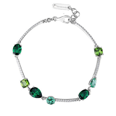 Brosway - Stříbrný náramek se zelenými kubickými zirkony Fancy Life Green FLG151
