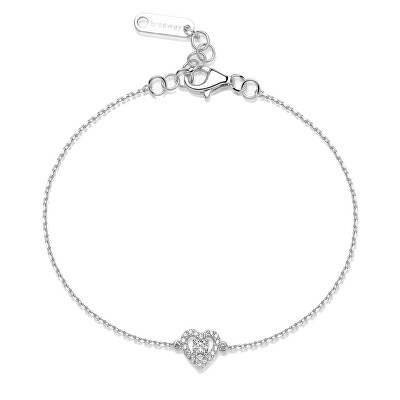 Brosway - Stříbrný náramek Srdíčko se zirkony Infinite White Fancy FIW139